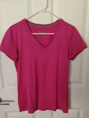 Nike Women's V-Neck Short Sleeve Tee - Hot Pink
